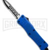 Atomic Defender Mini OTF Automatic Knife Black - Two Tone Serrated Dagger