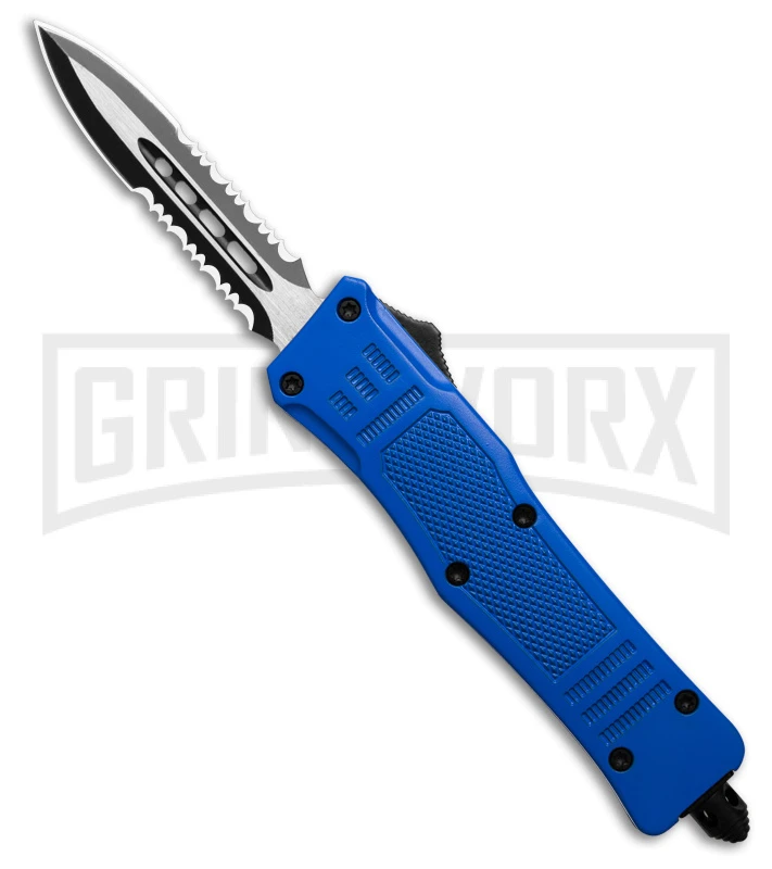 Atomic Defender Mini OTF Automatic Knife Black - Two Tone Serrated Dagger