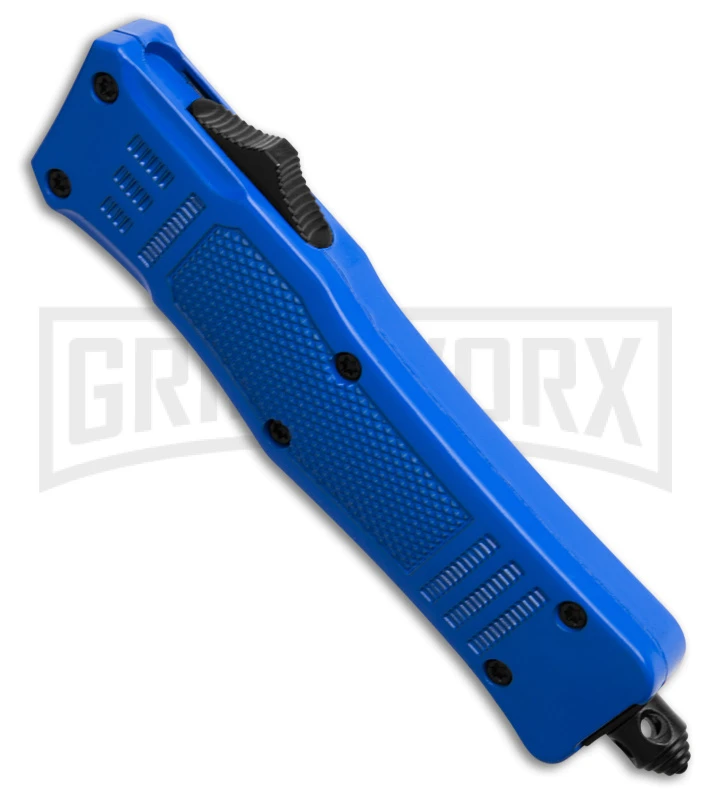 Atomic Defender Mini OTF Automatic Knife Black - Two Tone Serrated Dagger - Image 2