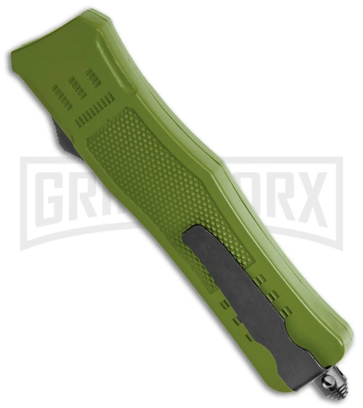 Atomic Defender Medium OTF Automatic Knife OD Green - Plain Two Tone Drop Point - Image 3