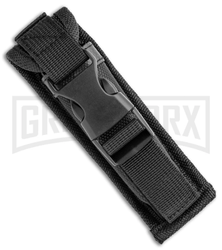 Atomic Defender Large Black Aluminum OTF Automatic Knife - Two Tone Recurve - Image 4