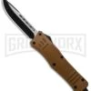 Atomic Defender Large OTF Automatic Knife Sand Brown - Two Tone Drop Point