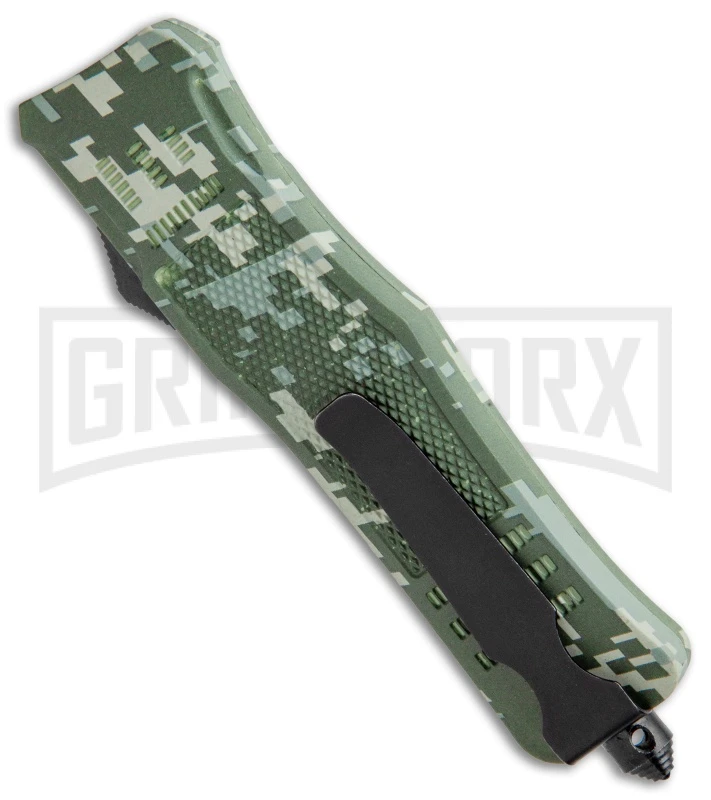 Atomic Defender Large OTF Automatic Knife Green Digi Camo - Two Tone Tanto - Image 3