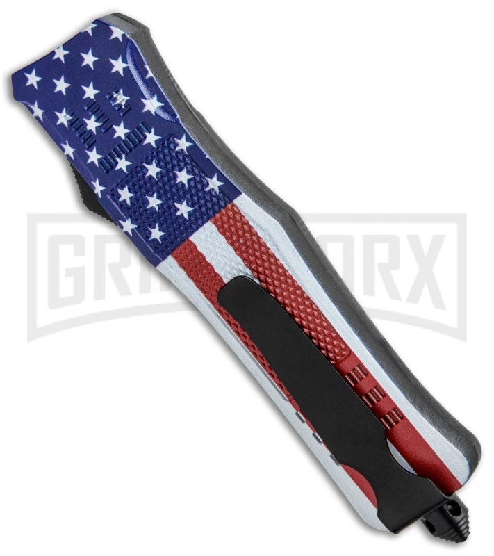Atomic Defender Large OTF Knife Stars & Stripes Flag - Two Tone Drop Point - Image 3