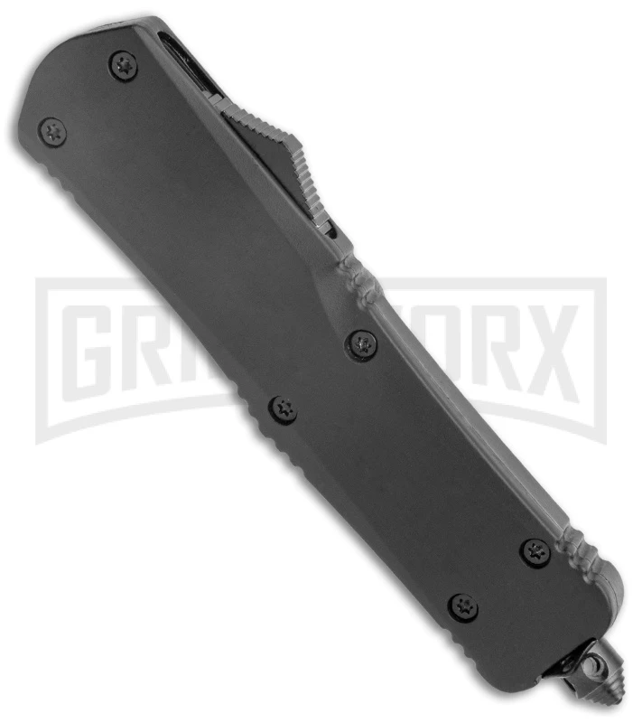 Atomic Lance Drop Point Black OTF Automatic Knife - Damascus Plain - Image 2