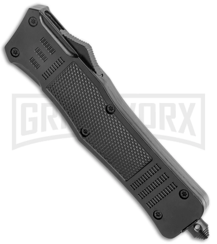 Atomic Defender Large OTF Automatic Knife Black - Satin Tanto - Image 2