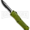 Atomic Defender Large OTF Automatic Knife OD Green - Serr Two Tone Drop Point