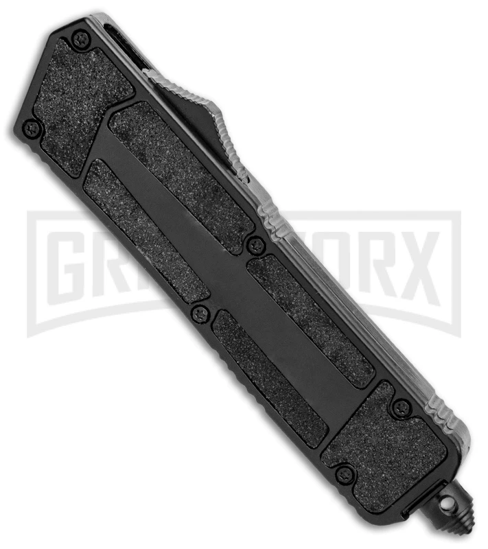 Atomic Medium Defender Drop Point Black OTF Grip Knife - Two Tone Plain - Image 2
