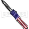 Atomic Defender Medium OTF Automatic Knife Stars & Stripes Flag Two Tone Dagger