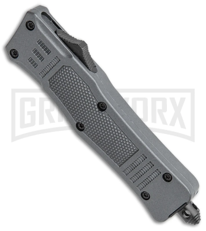 Atomic Defender Mini OTF Automatic Knife Gray - Two Tone Drop Point - Image 2