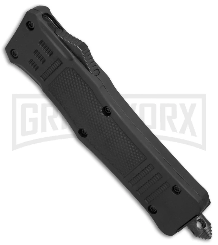 Atomic Defender Mini OTF Automatic Knife Black - Serr Two Tone Dagger - Image 2