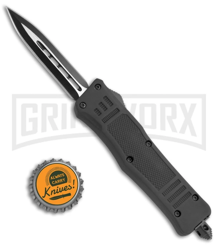 Atomic Defender Mini OTF Automatic Knife Black - Two Tone Dagger - Image 5