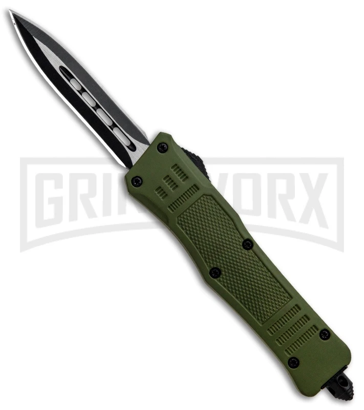 Atomic Defender Mini OTF Automatic Knife Dark Green - Two Tone Dagger