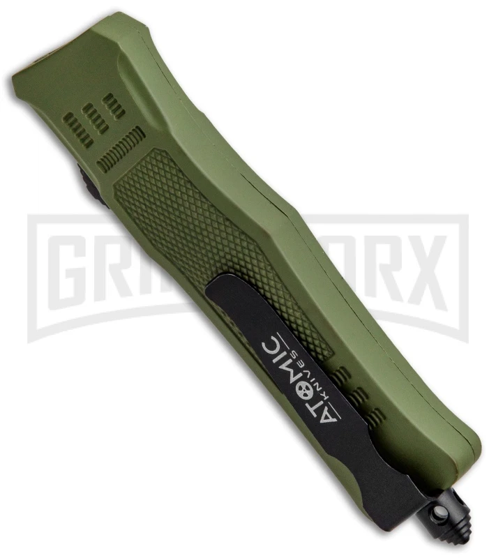 Atomic Defender Mini OTF Automatic Knife Dark Green - Two Tone Dagger - Image 3