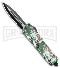 Rumble Camo D/A OTF Automatic Knife - Dagger Two Tone