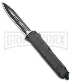 Atomic Shield Large Dagger Black OTF Automatic Knife - Two Tone Plain