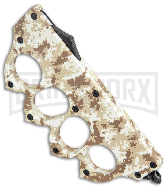 Atomic Tan Digital Camo OTF Automatic Knuckle Knife - Dagger Two-Tone - Image 2