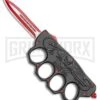 Atomic Black And Red OTF Automatic Knuckle Knife Biker USA - Dagger Two-Tone