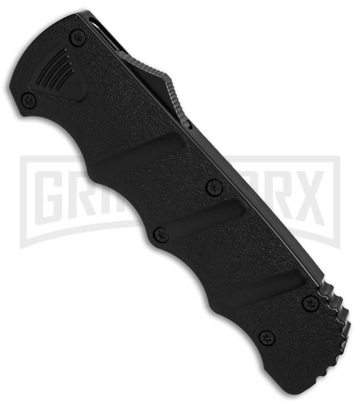 Boker Kalashnikov Black Aluminum OTF Automatic Knife - Dagger Black SW Plain - Image 2