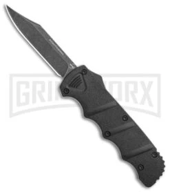 Boker Kalashnikov Black Aluminum OTF Automatic Knife - Bowie Black SW Plain