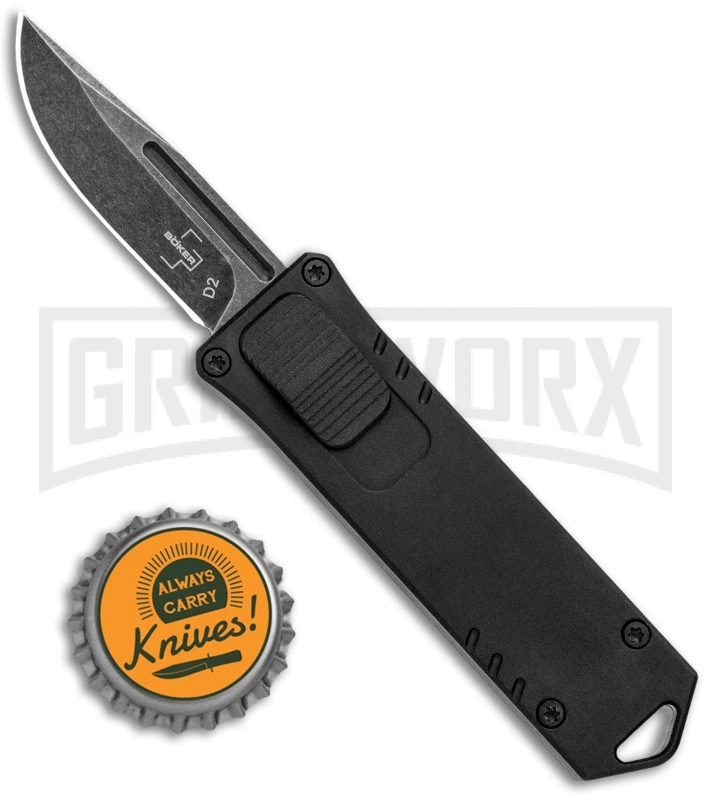 Boker Plus USB OTF Black Automatic Knife Aluminum - Black SW Plain - Image 4