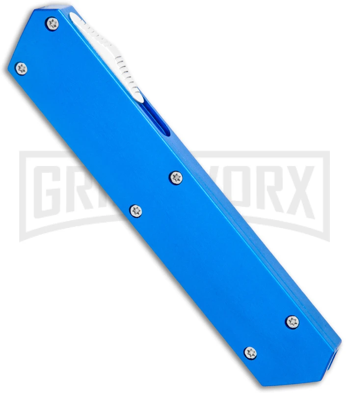 Boker USA Kwaiken OTF Automatic Knife Blue Aluminum (3.4" Satin) 06EX550 - Image 2