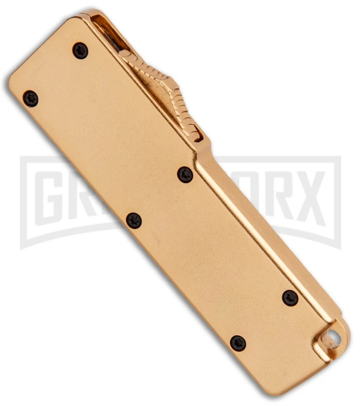 Chud Gold OTF Automatic Knife - Black Tanto Plain - Image 2