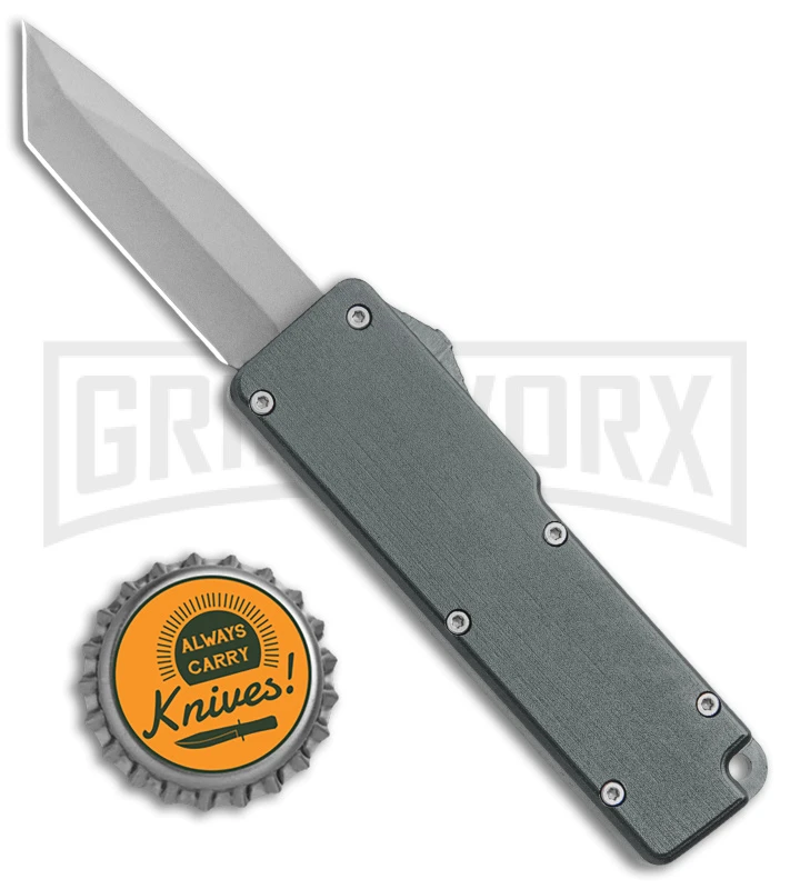 Chud Gray OTF Automatic Knife - Stonewash Tanto Plain - Image 4