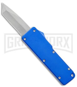 Chud Mini Blue OTF Automatic Knife - Blue Tanto Swedge SW
