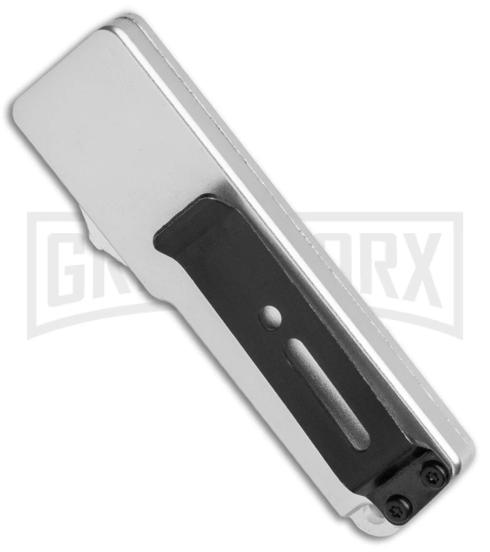 Chud Silver OTF Automatic Knife - Satin Tanto Plain - Image 3