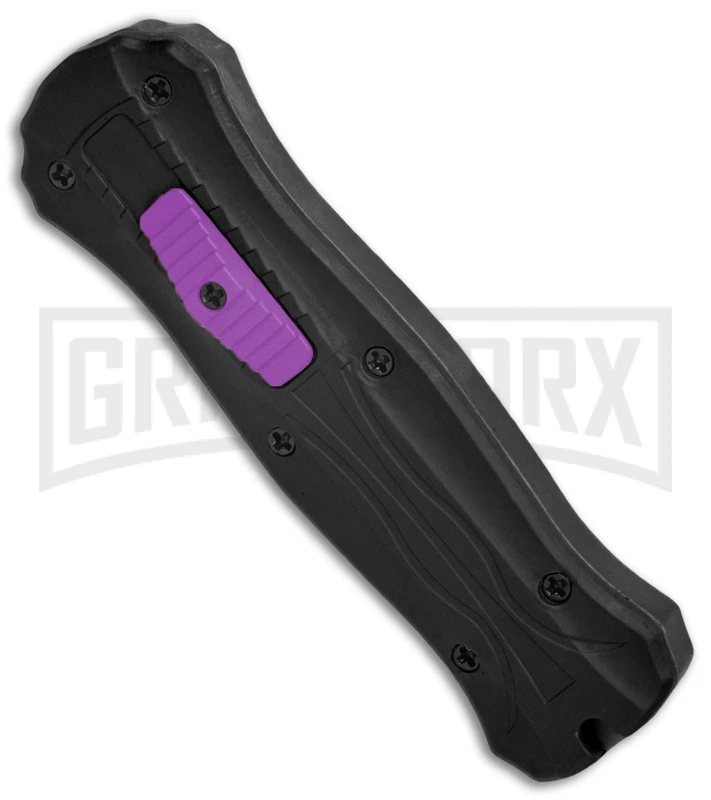 Coffin Blaster 2.0 Tactical Black/Purple DA/OTF Automatic Knife - Black Serr - Image 2