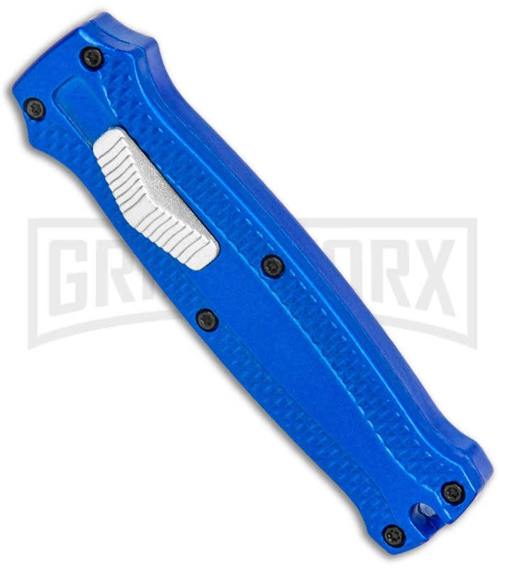 Coffin Blaster 2.0 Textured Blue DA/OTF Automatic 440 Knife (2" Satin) - Image 2