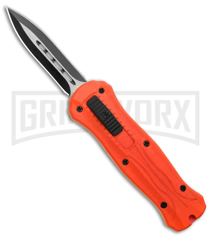 Coffin Blaster 2.0 Textured Orange DA/OTF Automatic - Two Tone Dagger