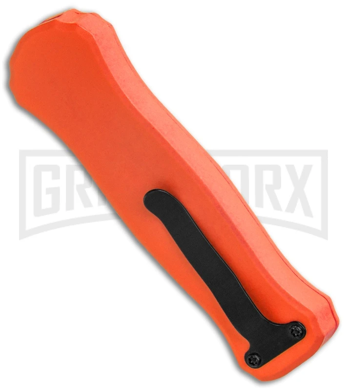 Coffin Blaster 2.0 Textured Orange DA/OTF Automatic - Two Tone Dagger - Image 3