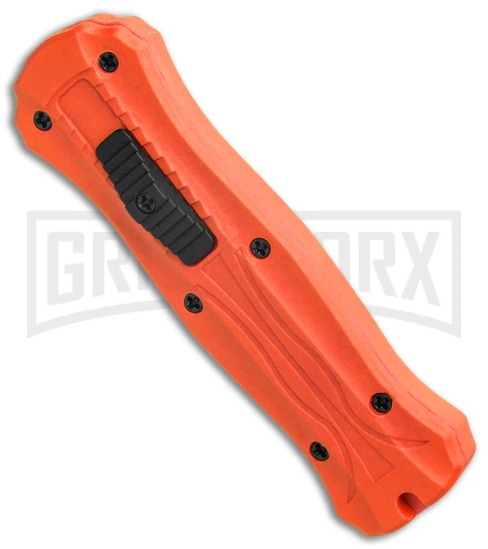 Coffin Blaster 2.0 Textured Orange DA/OTF Automatic - Two Tone Dagger - Image 2