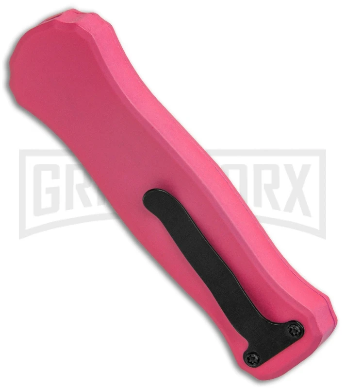 Coffin Blaster 2.0 Textured Pink/Black DA/OTF Automatic Knife - Black Plain - Image 3