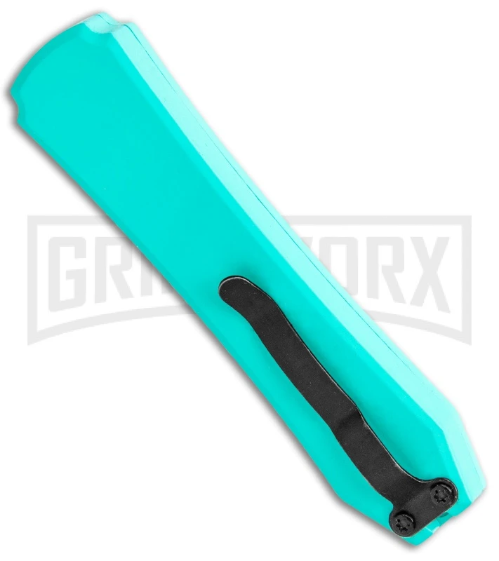 Coffin Blaster Aqua Blue DA/OTF Automatic Knife - Black Plain - Image 3