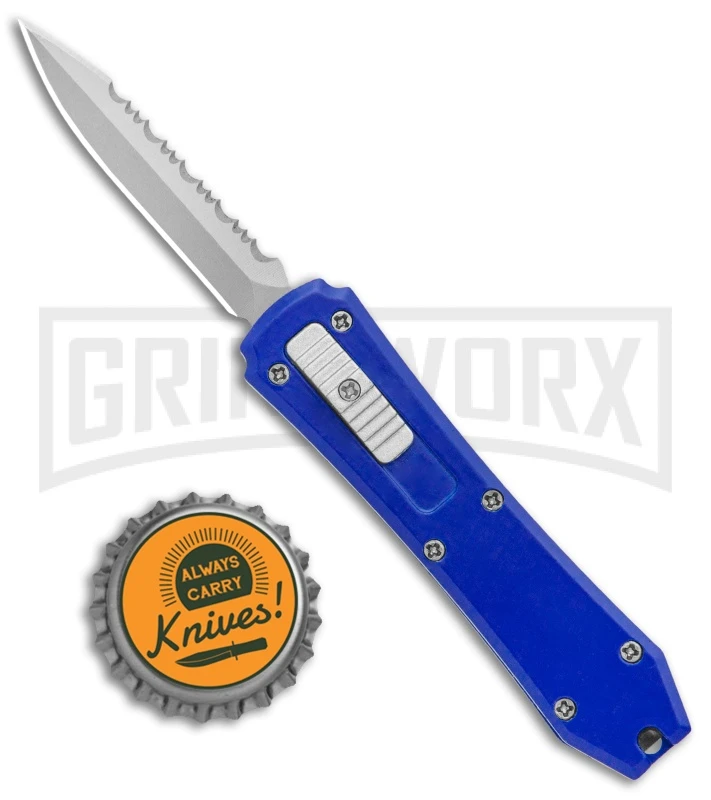 Coffin Blaster Blue DA/OTF Automatic Knife - Dagger Bead Blast Serr - Image 4