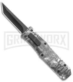 Mini Marvel Kryptek Raid Black DA/OTF Automatic Knife - Tanto Black