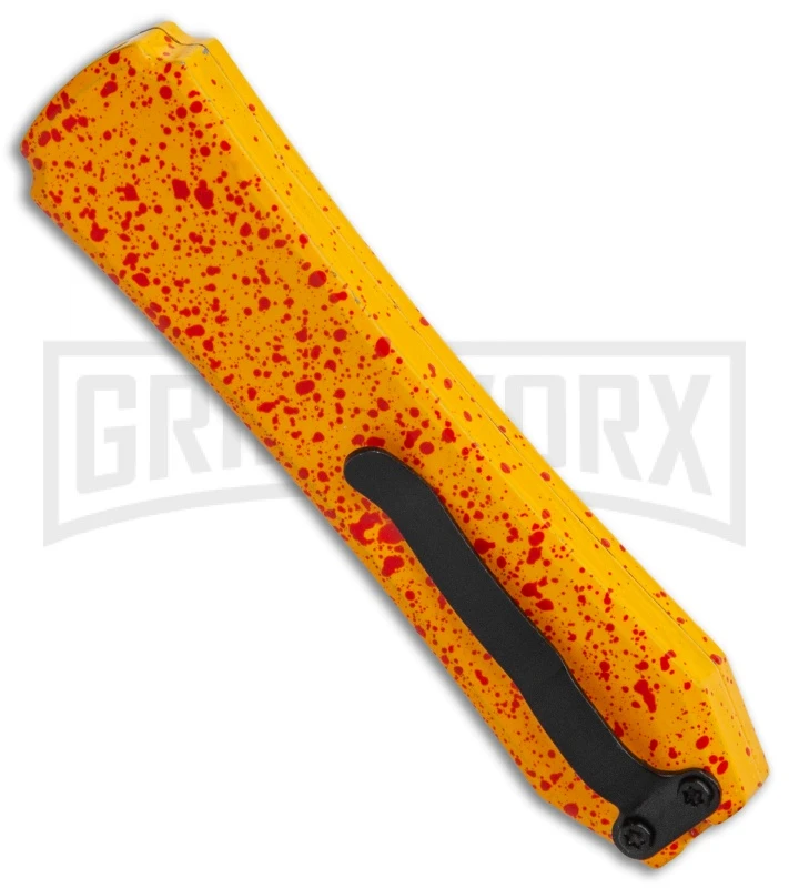 Coffin Blaster Orange/Splatter DA/OTF Automatic Knife - Black Dagger - Image 3