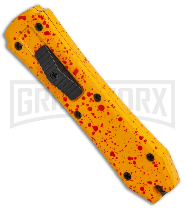 Coffin Blaster Orange/Splatter DA/OTF Automatic Knife - Black Dagger - Image 2