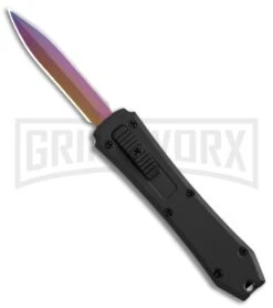 Coffin Blaster Tactical Black DA/OTF Automatic Knife -Rainbow Plain