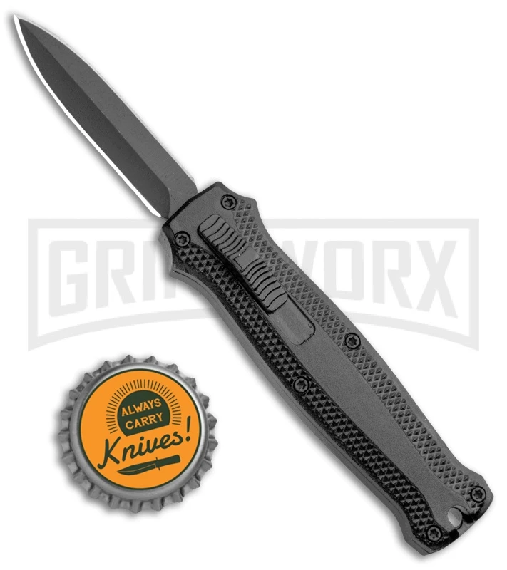 Coffin Blaster 2.0 Tactical Black Textured DA/OTF Automatic Knife - Black Plain - Image 4