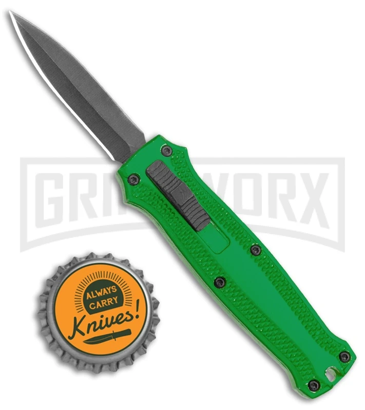 Coffin Blaster 2.0 Textured Green DA/OTF Automatic 440 Knife (2" Black Satin) - Image 4