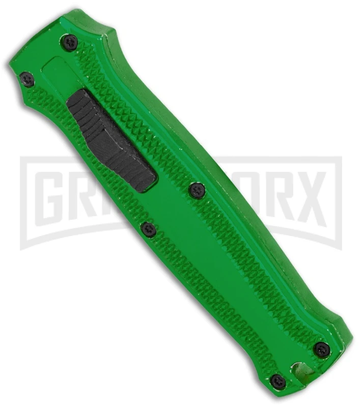 Coffin Blaster 2.0 Textured Green DA/OTF Automatic 440 Knife (2" Black Satin) - Image 2