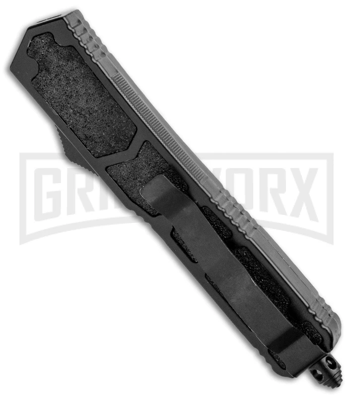 Delta Force D/A Black Tactical OTF Automatic Knife - Black Plain - Image 3