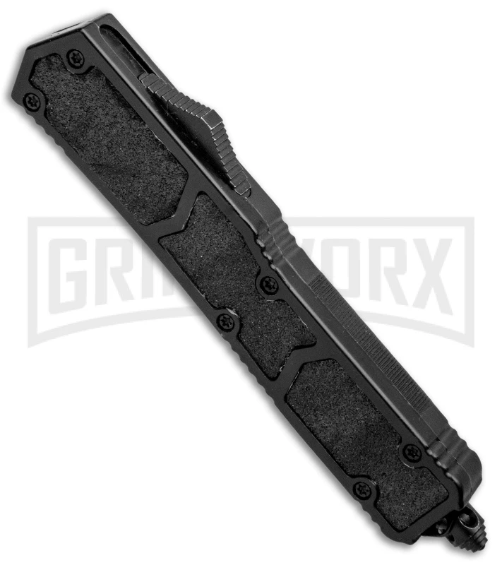Delta Force D/A Black Tactical OTF Automatic Knife - Black Plain - Image 2
