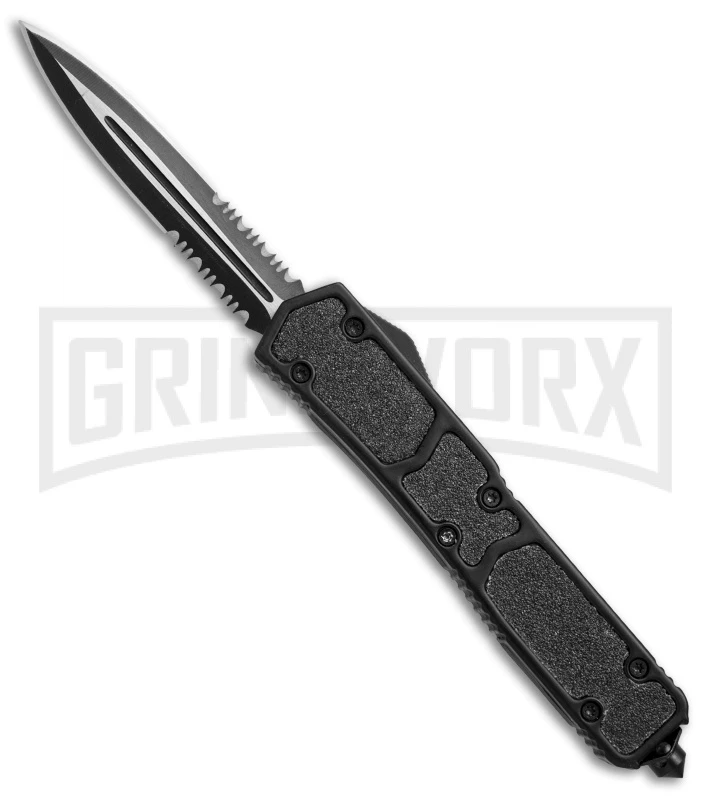 Delta Force Tactical Black D/A OTF Automatic Knife - Black Serr