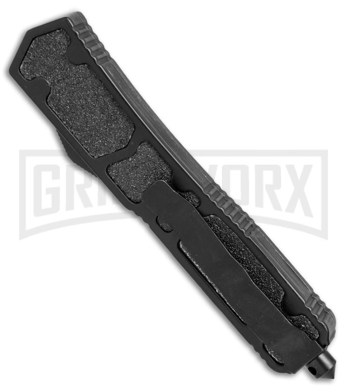 Delta Force Tactical Black D/A OTF Automatic Knife - Black Serr - Image 3