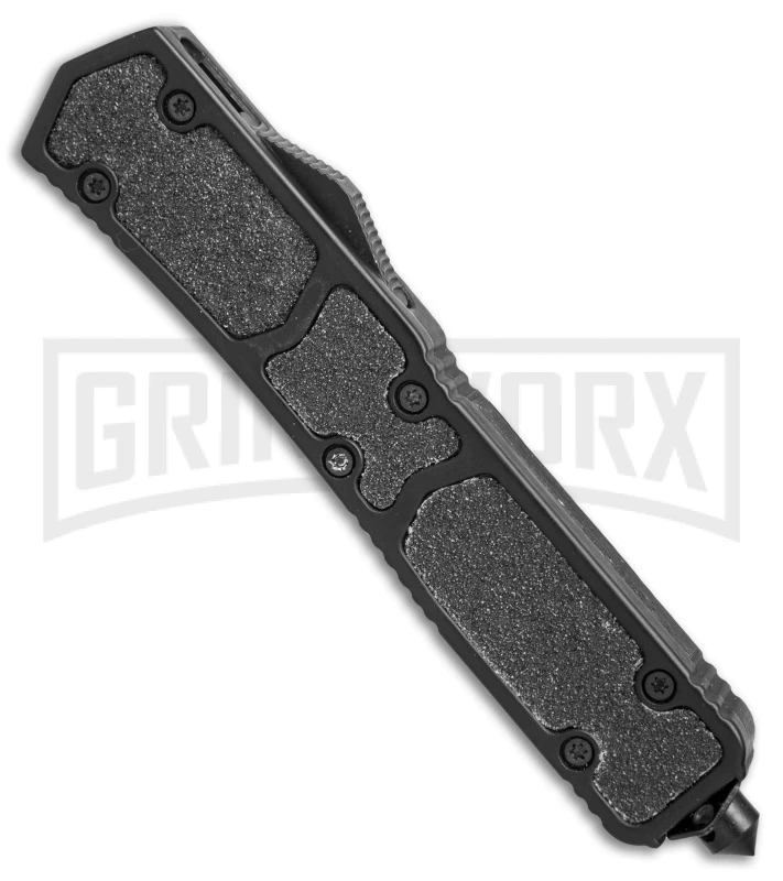 Delta Force Tactical Black D/A OTF Automatic Knife - Black Serr - Image 2